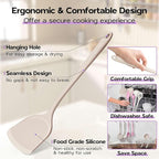Onader Silicone Cooking Utensils Set, 6 Pcs Kitchen Utensils for Cooking, Heat Resistant Kitchen Gadgets Tools Set for Nonstick Cookware - 3 Mixed Color (Khaki & Pink & White)
