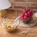 Hoolerry 12 Pcs Serving Bowls Kit Include Clear Plastic Bowls for Parties and Popcorn Measuring Scoops Acrylic Plastic Kitchen Angled Candy Scoops for Office Canister Salad Cooking (45 oz)