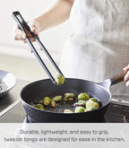 Yamazaki Home Tower Silicone Kitchen Utensils, Black - Tweezer - Silicone