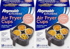 Reynolds Kitchens Air Fryer Cups, Easily Cook Individual Air Fryer Food and Non-Traditional Foods, Great for Meal Prepping and Picky Eaters, Oven-Safe and Grill-Safe, 20 Pack, 8 fl oz.