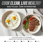 GOTHAM STEEL 10 Inch Non Stick Frying Pans Nonstick Skillet, Ceramic Pan for Cooking Non Toxic, Nonstick Frying Pan Skillets with Stay Cool Handle, Fry Pans, Oven and Dishwasher Safe