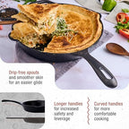 Victoria 12-Inch Cast Iron Skillet, Pre-Seasoned Cast-Iron Frying Pan with Long Handle, Made in Colombia