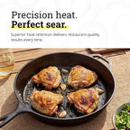 Lodge Seasoned Cast Iron Skillet - Frying Pan for the Stove, Grill or Campfire - Cooks Evenly - Features Easy-Grip Teardrop Handle - Non-Toxic, Nonstick & Long-Lasting - 15 Inches