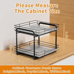 RCHYFEED Spice Organization for Cabinet,2 Tier Pull out Spice Rack Organizer for Inside Cabinets & Pantry, Slide out Heavy Duty Spice Shelf Rack for Kitchen Seasoning (11.5" Wx10.5 Dx9.5 H)