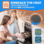 Stackable Baking Pan Set - Deluxe Nonstick Gray Marble Coating, Carbon Steel Bakeware Sets, PFOA, PFOS, PTFE Free, Recipe Booklet Included, Oven Safe (Up to 450°F), Set of 7