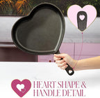 Paris Hilton Pre-Seasoned Cast Iron Heart Skillet Pan, Heavy-Duty Frying Pan for Cooking, Baking & Searing, Oven Safe, Stovetop Compatible, 10-Inch