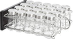 Amazon Basics 20 Jars Spice Rack Organizer, Space-Saving Kitchen Organizer with Glass Spice Jars, Sturdy, Silver