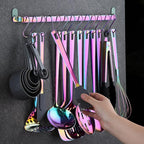 Rainbow Cooking Utensils Set, Kyraton Stainless Steel 37 Pieces Kitchen Utensils Set with Titanium Colorful Plating, Kitchen Tool Gadgets Set with Utensil Rack Heat Resistant Dishwasher Safe