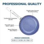 Viking Hybrid Plus 3-Ply Ceramic Nonstick Frying Pan, Made without PFAS, 8-Inch Induction Cookware, Metal Utensil Safe, Oven Safe to 500F