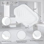 MicoYang Silicone Bathroom Soap Dishes with Drain Spout-Bathroom and Kitchen Sink Organizer,Sponge Holder,Dish Soap Tray,Perfect for Dispenser,Scrubber,Bottle,Cup on Sink or Counter-White 4.9"×3.2"
