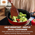 6-Piece Teak Wooden Cooking Utensils Set – Heat-Resistant Spoons & Spatulas | Natural Wood, Non-Stick Safe Kitchen Tools
