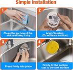 Smiley face sponge holder, kitchen Sink Caddy Organizer with Suction cup,Made of rust-proof aluminum that never rusts for Mommy & Daddy Sponges silvery (2-Pack）