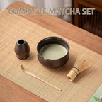 Matcha Set, Japanese Tea Set Includes Matcha Bowl with Spout, Matcha Whisk Holder (chasen), Bamboo Matcha Whisk and Bamboo Scoop, Ceramic Matcha Kit for Tea Lovers