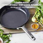 GreenPan 9.5” & 11” Ceramic Nonstick Frying Pan Skillet Set, PFAS-Free, Hard Anodized Cookware, Induction Compatible & All Cooktops, Dishwasher & Oven Safe, GP5 Stay-Flat Surface, Black