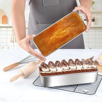 LIANYU 3 Pack 12 x 5 Inch Large Loaf Pans, Stainless Steel Bread Baking Pan Sets, Deep Meatloaf Pans for Homemade Bread, Cakes, Sandwich, Solid & Durable, Dishwasher Safe