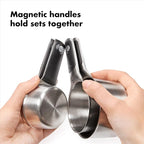 OXO Good Grips Stainless Steel Measuring Cups and Spoons 8-Piece Set,4 Cups and 4 Spoons,(Pack of 2)