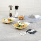 Restaurantware-Moderna 32 Ounce Fancy Plastic Bowls, 10 Square Disposable Salad Bowls - Durable, Heavy-duty, Clear Plastic Bowl, For Warm And Cold Foods