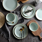 Melamine Dinnerware Sets, Plates and Bowls Sets 12 Pcs, Melamine Plates, Dish Set for 4, Unbreakable Dinnerware Set for Party, BPA Free, Suitable Indoors and Outdoors (Mint Green)