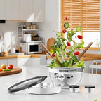 18/8 Stainless Steel Salad Bowl Kit - 74oz, Salad Bowls to go for Lunch, Comes with 1.7oz Condiment Container and Removable Tray for Organization - Leak-Proof, Dishwasher Safe (Mirror)