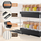 Delamu 2 Pack Pull Out Spice Rack Organizer for Cabinet, 2 Tier Slide Out Spice Organization, Vertical Spice Organizer, Cabinet Size Need:12.5'' High x 11'' Deep x 5.5'' Wide(Not for Cabinet with Lip)