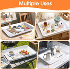 8-Pack Serving Tray, Serving Platter for Parties, Entertaining, Camping & Food Display, Reusable & Stackable Plastic Trays in Kitchen, Rectangular Food Platters for Cookie, Appetizer(White)