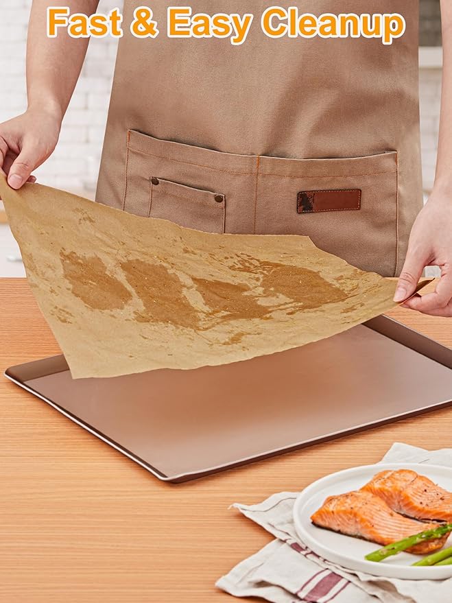 SMARTAKE Parchment Paper Roll for Baking, 2-Pack of 13 in x 278 ft, 600 sq.ft, Non-Stick Baking Paper Sheets with Slide Cutter, Heavy Duty Extra Long, for Kitchen Baking Cooking Grilling, Unbleached