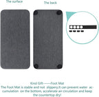 NiuYichee 2 Pcs Water Absorbing Stone Trays, Kitchen/Bathroom Sink Soap Dish, Diatomite Tray Used for Hand Soap & Cosmetic Bottles in The Modern Home, 3.5" W x 7.1" L, Dark Gray