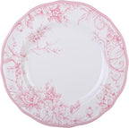 222 Fifth Adelaide Blush 12-Piece Pink Porcelain Dinnerware Set – Service for 4, Big Dinner Plates and Bowls Sets, White with Pink Floral Pattern, for Daily Entertainment, Microwave & Dishwasher Safe