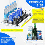 2024 Drink Organizer for Fridge, Upgrade Soda Can Dispenser for Refrigerator, Automatic Pusher Glide Fridge Can Organizer for Refrigerator, Fridge Soda Can Organizer (3 Rows Black)