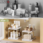 Delamu 2-Tier Bathroom Under Sink Organizers and Storage, Pull Out Cabinet Drawers with Anti-Slip Design, Multi-Purpose Storage for Kitchen, Pantry, Bathroom & Home Organization, 1 Pack