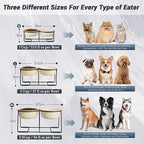 Ceramic Elevated Dog Bowl Set - Raised Double Feeding Bowls with Metal Stand - Pet Dishes for Medium and Large Dogs - 3.5 Cups - 54 fl oz - Beige