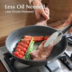 SENSARTE Nonstick Frying Pan Skillet with Lid, Omelet Pan with Cover, Healthy Egg Pan Chef's Pan, Kitchen Cooking Pan, PFOA Free (8inch + Glass Lid) (Pack of 2)