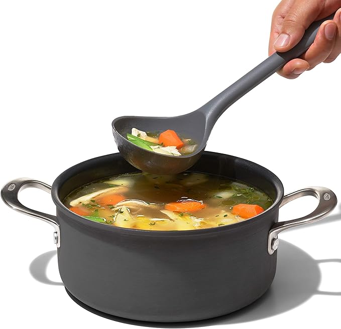 OXO Good Grips Silicone Everyday Ladle, 719812689807, Peppercorn, One Size