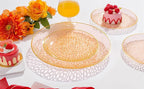 Rubtlamp 350 Pcs Plastic Dinnerware Set (50 Guests), Orange And Gold Plastic Plates, Hammered Party Plates Set Include Dinner Plates, Dessert Plates, Cups&Cutlery Set And Napkins for Wedding And Party