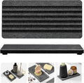 Razborci 2PCS Diatomite Quick Stone Drying Tray Mat For Bathroom & Kitchen Counter, Instant Dry Water Absorbent Drink Bar Coaster,Vanity Sink Caddy Organizer,Dish Soap Sponge Holders, Charcoal,8"x3.8"