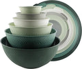 COOK WITH COLOR Mixing Bowls with Lids - 12 Piece Plastic Nesting Bowls Set includes 6 Prep Bowls and 6 Lids, Microwave Safe Mixing Bowl Set, Sage Rhombus