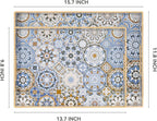 AGIOTA 2 Pcs Serving Tray with Handles Bohemian Decorative Tray Large Ottoman Trays for Living Room Blue Coffee Table Trays for Breakfast