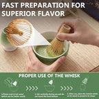 8 Pcs Matcha Whisk Set, Complete Ceramic Matcha Set Includes Bowl & Holder, Whisk, Scoop, Spoon, Tea Towel and Stainless Steel Sifter, Perfect Kit for Matcha Lovers (Green)