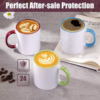 TANGLONG Sublimation Mugs 11 oz Sublimation Cups Bulk Coffee Mugs Tazas Para Sublimar 6 Assorted Colors Set of 12