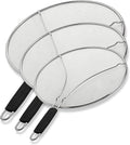 BergKoch Splatter Screen for Frying Pan - 9.5/11.5/13 Inch Stainless Steel Grease Splatter Guard (Set of 3) - Cover Oil Splash when Sizzling Bacon, Cooking Fried Chicken or Popcorn