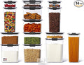 Rubbermaid Brilliance 14-Piece Food Storage Container Set with Scoops Airtight BPA-Free for Kitchen and Pantry Organization