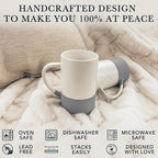 MORA Ceramics 12oz Coffee Mug Set of 4 - Ceramic Tea Cups with Handle - Microwave and Dishwasher Safe, Perfect For Cup or Mug Lovers - Rustic Matte Glaze, Modern Design Mugs - Flint