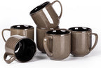 LERATIO 12OZ Ceramic Coffee Mugs Set of 6, Large Porcelain Coffee Cups With Large Handle For Latte,Cappuccino,Milk,Cocoa,|Dishwasher&Microwave Safe Mug Sets,Ideal for Man,Woman,Dad, Mom-Coffee