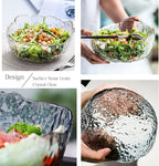 TOSSOW Glass Salad Bowl Irregular Shape Serving Bowls, 25 oz Pyrex Mixing Bowls for Kitchen Prep, Fruit, Snack, Dessert, and Candy Dishes or Nut Bowls(Grey)
