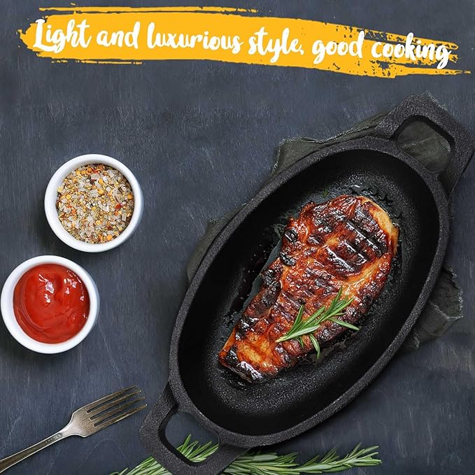 Uiifan 6 Pieces Mini Cast Iron Skillet Set, Individual Serving Oven & Stovetop Pans for Baking, Roasting, Grilling & Appetizers for Parties, Restaurants & Home Kitchens