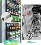 10-Tier Over The Door Pantry Organizer, Pantry Organization and Storage, Black Metal Hanging Adjustable Basket, Wall Spice Rack Seasoning Shelves, Home & Kitchen Essentials