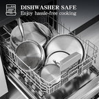 EWFEN Stainless Steel Cookware Set, 3 Ply 17 Piece Stainless Steel Pot and Pan Set, Oven Dishwasher Safe | Induction Compatible Frying Pans, Saucepans, Saute Pan & Stock Pot, PFOA, PTFE & PFOS Free