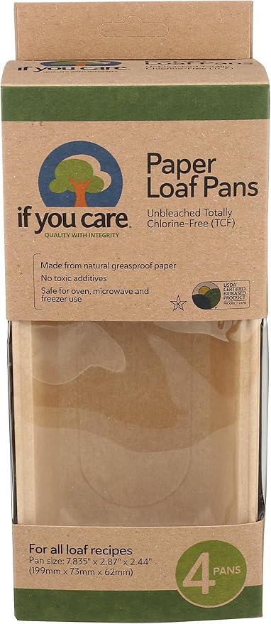 IF YOU CARE FSC Certified Paper Loaf Baking Pans, 4-count