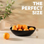 PLASTICPRO Disposable Oval Serving Bowls, Party Snack or Salad Bowl, 72-Ounce, Plastic (4, Black)