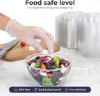 Fit Meal Prep 150 Pack 32 oz Disposable Plastic Clear Salad Bowls with Airtight Lids - To Go for Lunch, Takeout, Party, Catering, Picnic